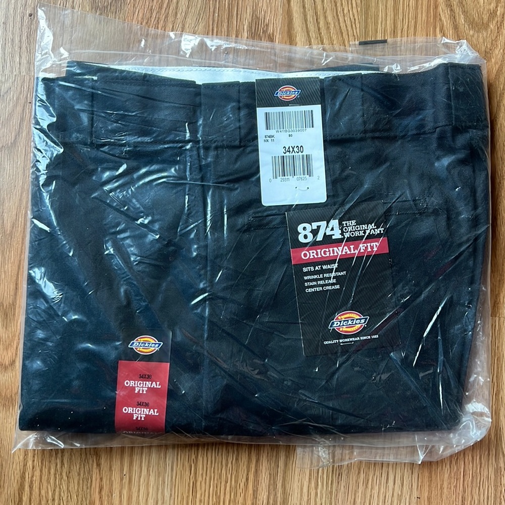 Dickies Work Pants 34x30 Brand New Original Fit Black